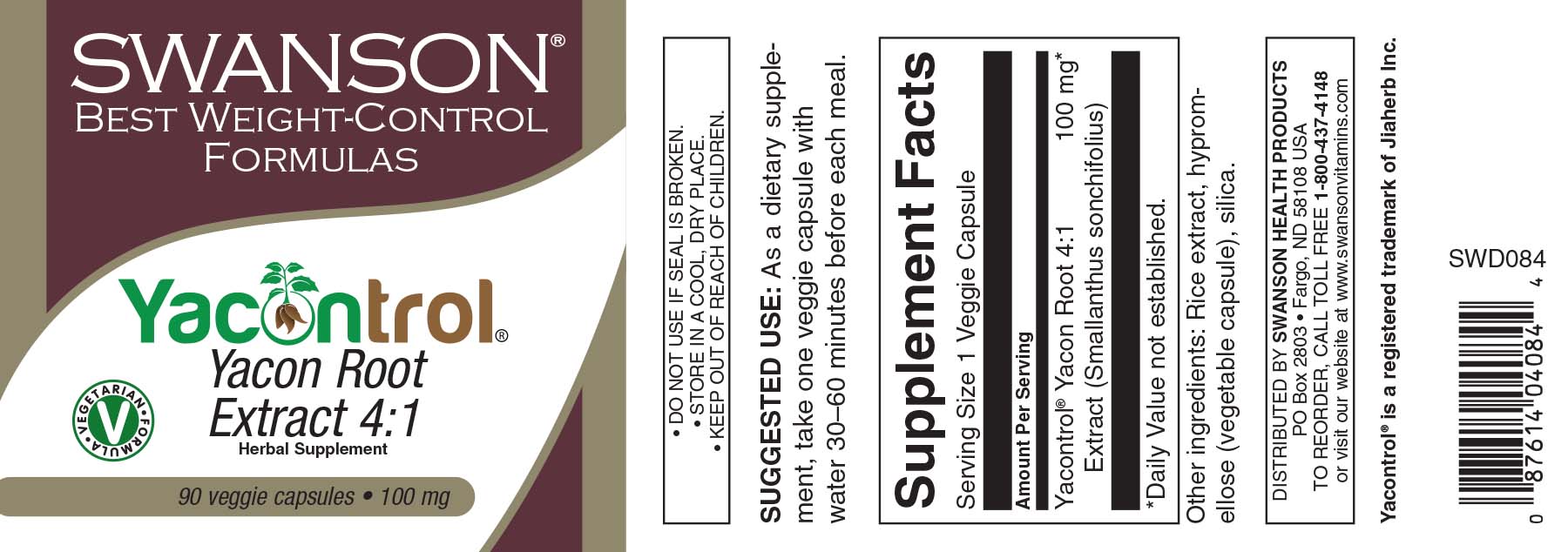 Yacontrol Yacon Root Extract 41 Swanson Health Products Europe